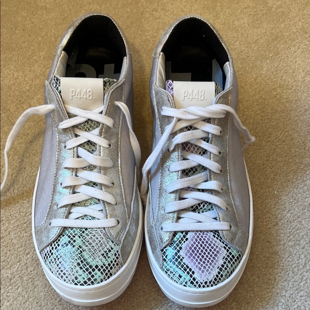 P448 Women's Iridescent Snakeskin Sneakers